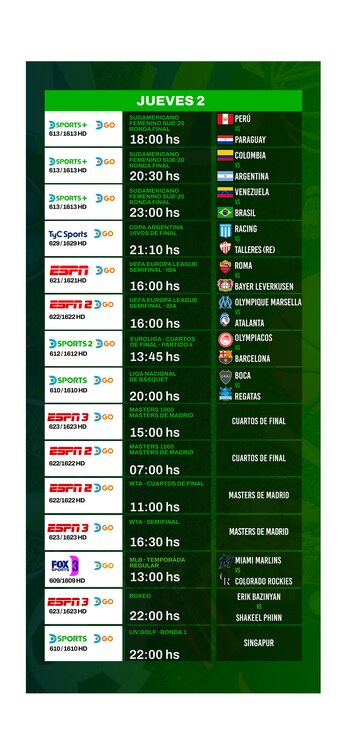 Agenda deportiva