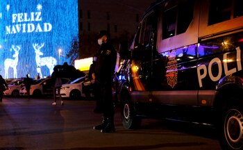 Police officers wearing face masks