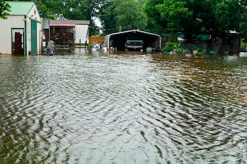 El NWS pidió evitar carreteras anegadas, seguir los canales oficiales y respetar las evacuaciones ante la emergencia por inundaciones. (Brett Coomer/Houston Chronicle via AP)