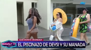 Deysi Araujo desafía a sus vecinos tras ganar juicio y organiza celebración en las áreas comunes. Captura: Magaly TV La Firme.