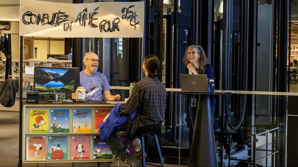 Desde la elección de una carrera a las reglas de seducción del Québec: el amplísimo rango de preguntas que responde Hervé, desde su sabiduría y experiencia de vida (BAnQ)