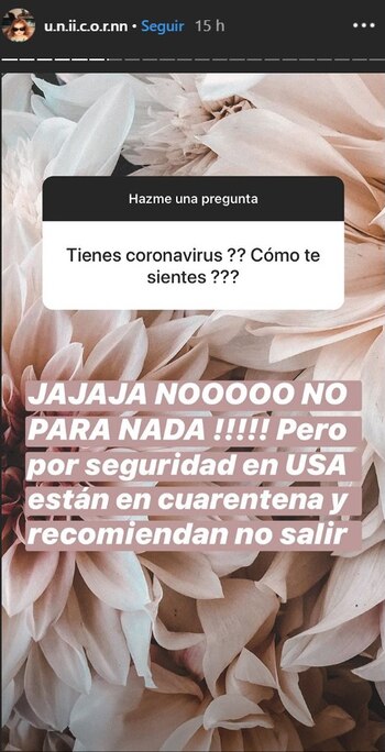 Descartó tener coronavirus