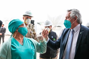 Alberto Fernández durante una