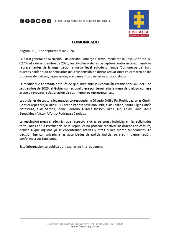 Entre las solicitudes de captura está alias HH, pedido en extradición por Estados Unidos - crédito Fiscalía