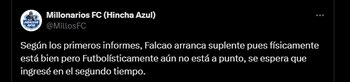 Al parecer Falcao no estaría