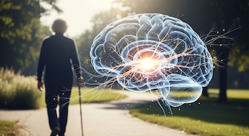 Una silueta de persona mayor