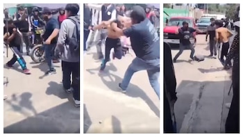 Un padre de familia golpeó a un alumno en la cabeza afuera de preparatoria en Amozoc, Puebla l Video