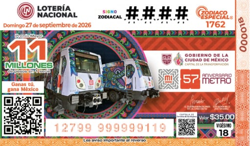 Le hicieron un billete en honor al Metro Créditos: Lotería Nacional