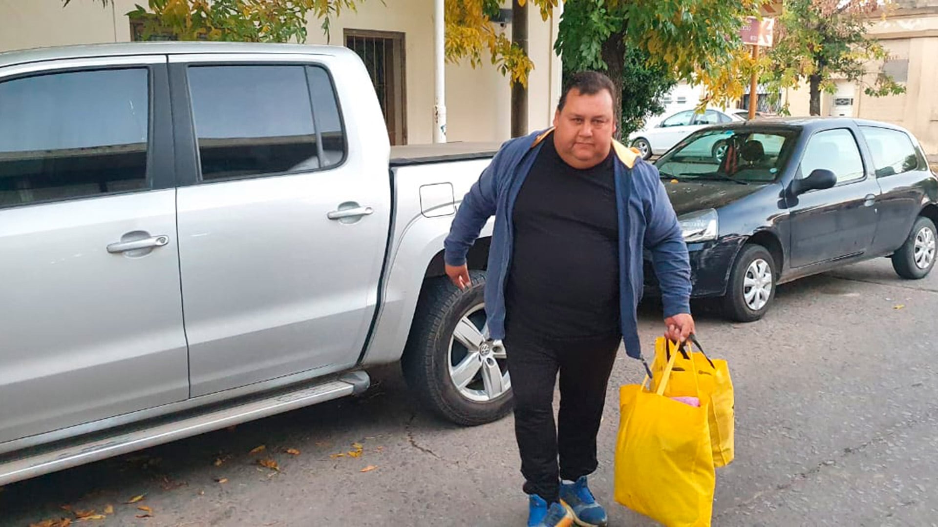 El dirigente de Camioneros Fernando Espíndola, antes de ser detenido en San Nicolás, en 2022