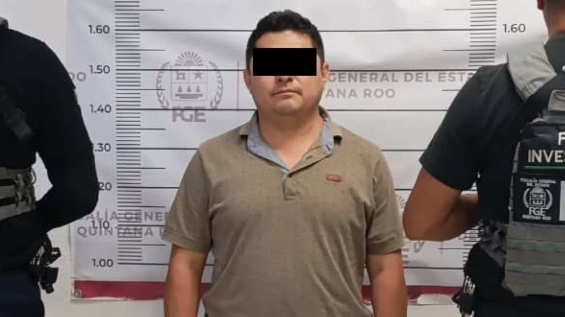 Autoridades lo detuvieron en la colonia Alfredo V Bonfil. Crédito: FGE Quintana Roo