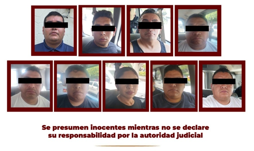 Los detenidos fueron vinculados a proceso el pasado martes. (X @PGJE_Hidalgo)
