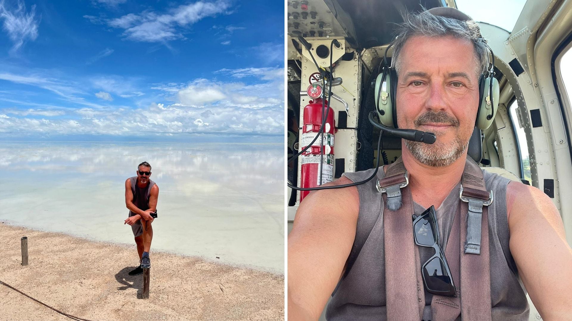 Baltasar Montaño en diferentes viajes alrededor del mundo. (Cedida)