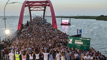Claudia Sheinbaum Pardo inauguró el Puente Vehicular Nichupté en Cancún, Quintana Roo. (Foto: Presidencia)