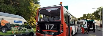 El colectivo que fue chocado
