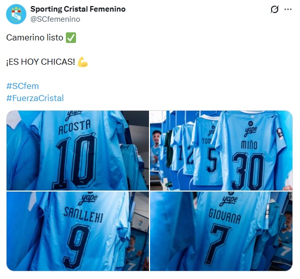 O balneário do Sporting Cristal está preparado para o jogo desta tarde com o Universitário. Crédito: Captura