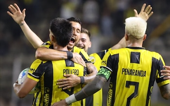 Deportivo Táchira celebrando su clasificación