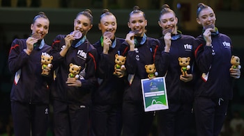 Las deportistas españolas de gimnasia