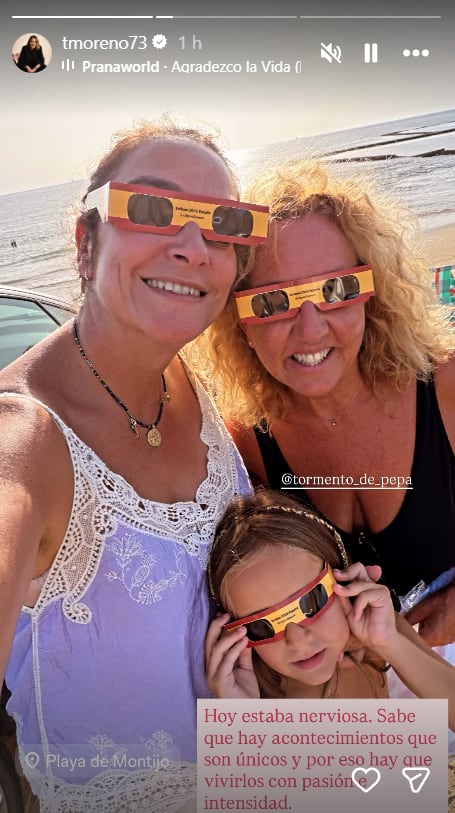Así ha vivido el eclipse Toñi Moreno (Instagram)