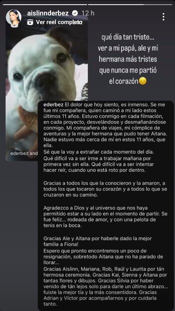 Aislinn Derbez lamentó la muerte