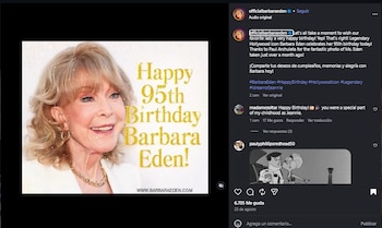 Barbara Eden cumplió 95 años recientemente.