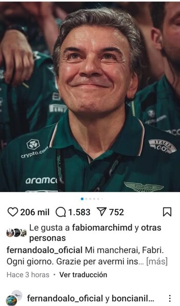 Publicación de Fernando Alonso en