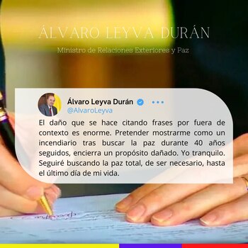 Álvaro Leyva responde a quienes