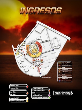 Este es el mapa de las localidades en el concierto de Ryan Castro en Medellín para el 25 de abril - crédito @breakfast_live/ Instagram