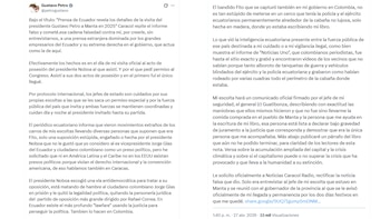 Petro rechaza nexos con alias Fito tras informe ecuatoriano - crédito @petrogustavo/X
