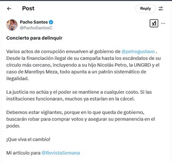 Pacho Santos lanzó duras criticas