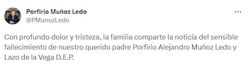 Fallece Porfirio Muñoz Ledo, figura