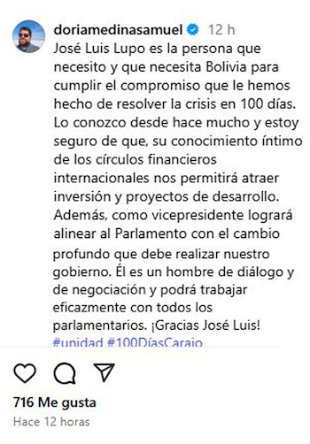 El mensaje de Samuel Doria