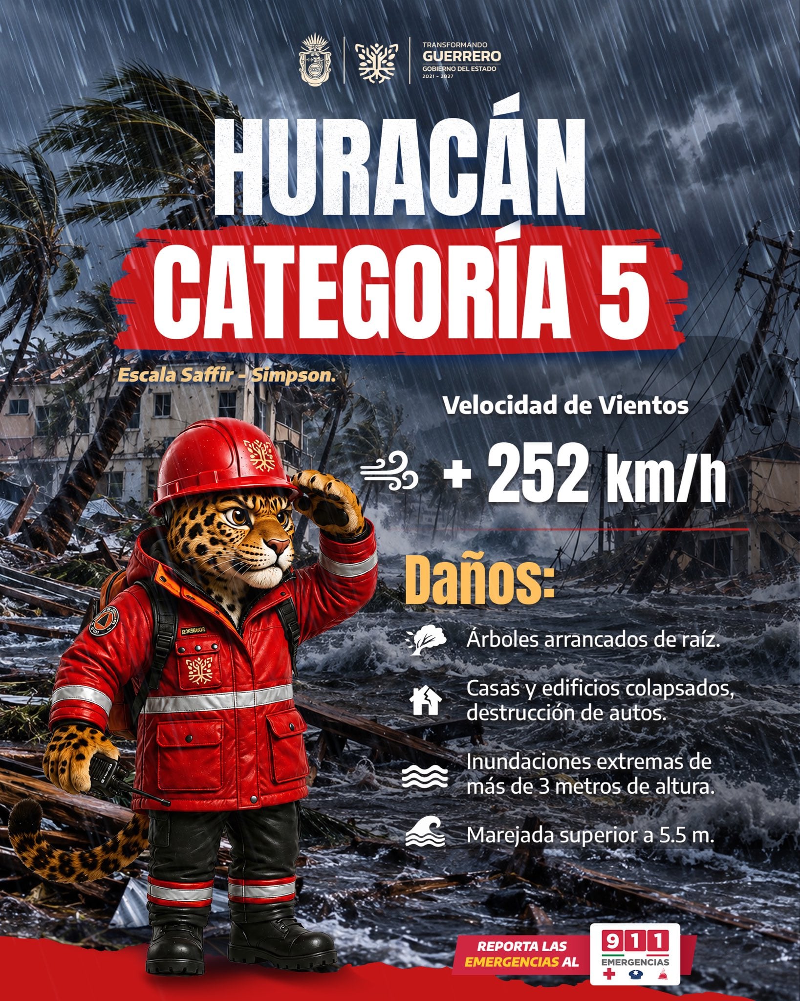 Polo alcanza la categoría 5, el nivel más alto de la escala Saffir-Simpson.