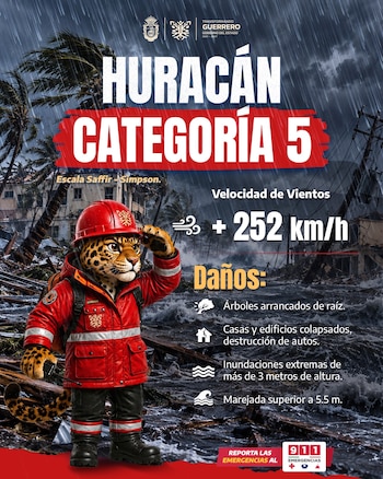 Las zonas bajas y barrancas requieren rutas de evacuación definidas antes de que suba el nivel del agua. (Gobierno de Guerrero)