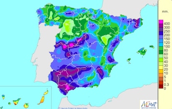 Precipitación acumulada entre el 1