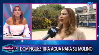 Melanie Martínez asegura que su hija no autorizó a Christian Domínguez a mostrar chat del Día del Padre. Captura: Magaly TV La Firme.