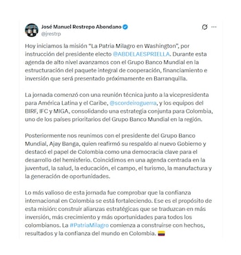 José Manuel Restrepo y su balance de la reunión con el Banco Mundial