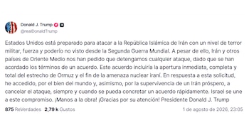 El mensaje de Donald Trump sobre el reciente pre acuerdo alcanzado con Irán (@realDonaldTrump)