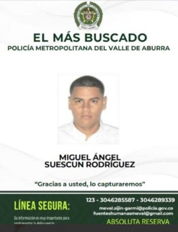 La víctima figuró en febrero de 2024 en el cartel de los delincuentes más buscados por la Policía Metropolitana del Valle de Aburrá, en Antioquia - crédito Policía