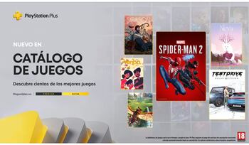 Portada de PlayStation Plus con los nuevos juegos destacados, incluyendo Marvel’s Spider-Man 2