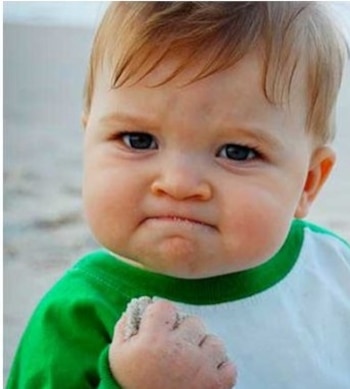 El meme Success kid, muestra