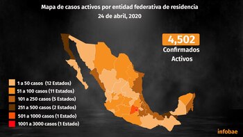 Mapa de casos activos por