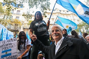 Jorge Taiana en la Marcha Federal Universitaria