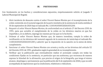 La cantante Adriana Lucía presentó un incidente de desacato contra Vincenth Ramos, ‘incluencer de derecha’ ante un juzgado de Bogotá, tras el vencimiento de un plazo de 48 horas para rectificar una publicación que, según afirmó, la vinculaba de forma falsa con alias Bendito Menor - crédito @AdrianaLucia/X