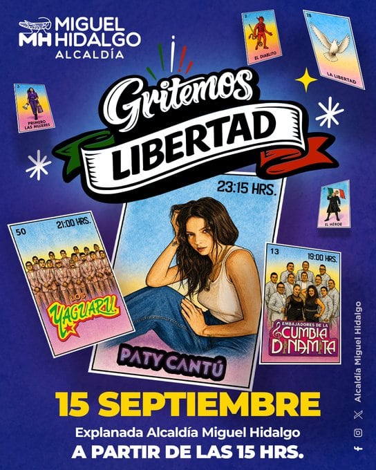 Paty Cantú se presenta a las 23:15 horas en la explanada de la alcaldía Miguel Hidalgo. (Foto: Alcaldía Miguel Hidalgo)