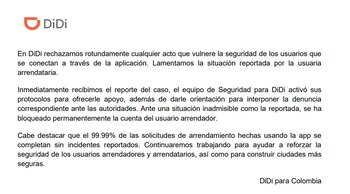 La aplicación respondió con rechazo