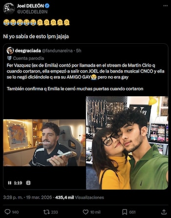 La reacción de Joel Pimentel