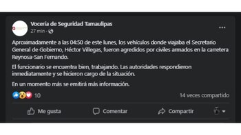 Aunque las autoridades de Tamaulipas