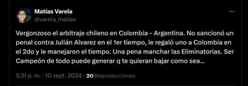 Hinchas argentinos cuestionaron el arbitraje