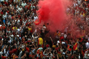Celebraciones tras la victoria de la selección española en el Mundial 2026
