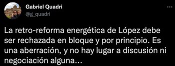 Quadri se lanzó contra la